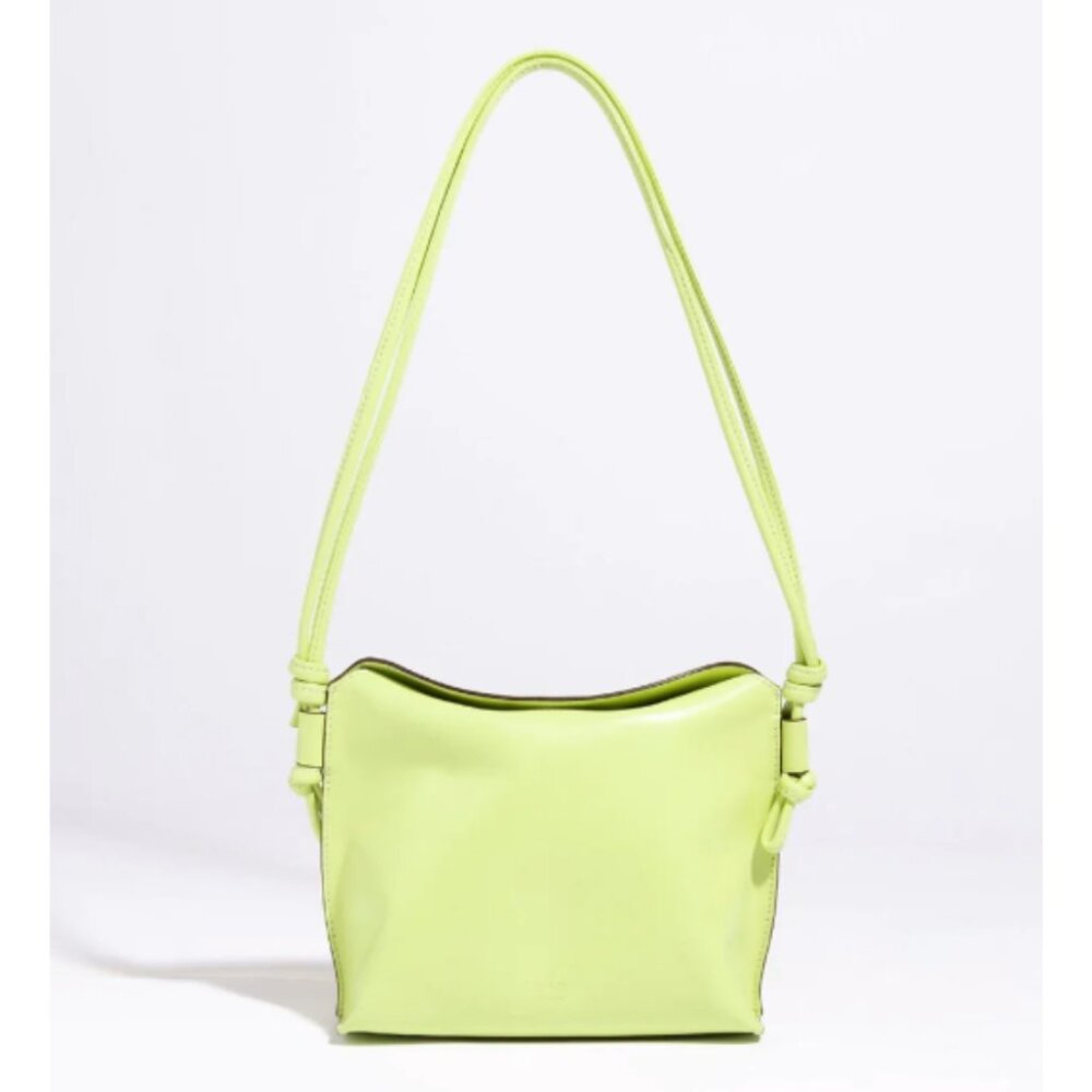 New OAD New York Thea Chartreuse Leather Crossbody Bag Neon Highlighter Green